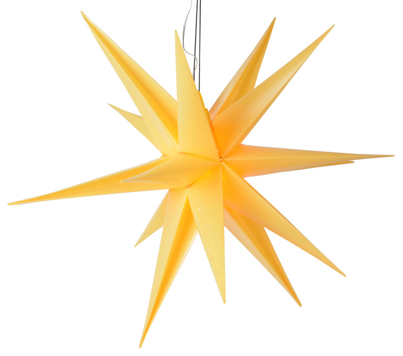 LED Weihnachtsstern 3D Leuchtstern Innen Außen Ø 60cm | 76650 - Adventsstern Gelb