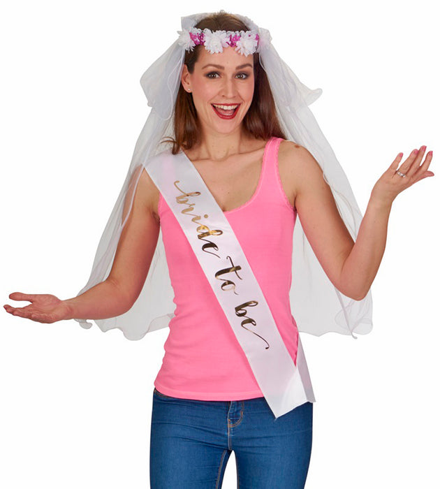 "Bride to Be" Brautschleier und Schärpe