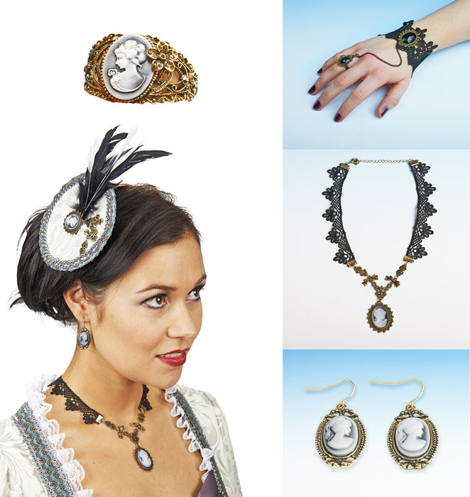 Kamee Ohrringe zum Barock Kostüm | Damen Schmuck
