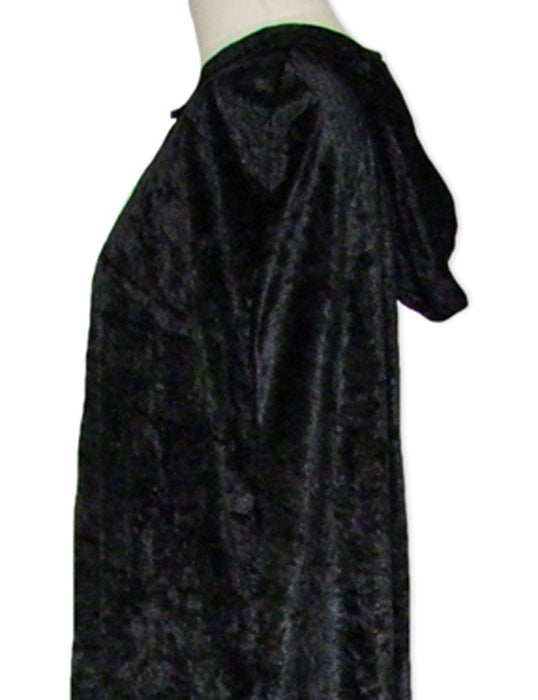 Samt Umhang mit Kapuze Schwarz