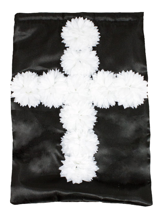 Nonnen Handtasche mit Blumen - Schwarz Weiß