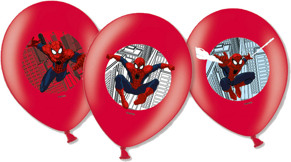 6 Luftballons Ultimate Spiderman - Tolle farbige Ballons Party Deko Artikel
