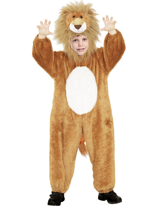Löwe Tierkostüm für Kinder - Overall mit Kapuze 46547