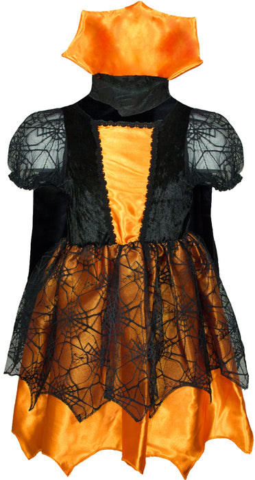 Hexe Kostüm "Willow" für Mädchen | Schwarz Orange