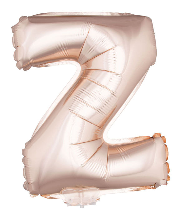 Buchstaben Folienballon mit Stab 41 cm - Roségold Buchstabe Z