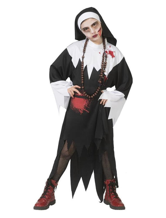Blutige Nonne - Horror Halloween Kinder Nonnenkostüm