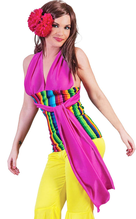 Disco Party Neckholder Top "Rainbow" | Mehrfarbig
