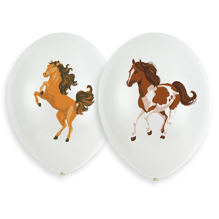 "Beautiful Horses" | 6 Luftballons Ø 27,5cm - Weiß