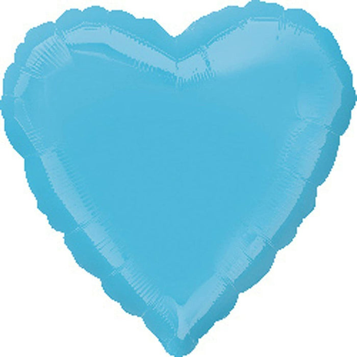 ABC18 Herz Folienballon "Caribbean Blue" | Ø 43 cm Karibikblau