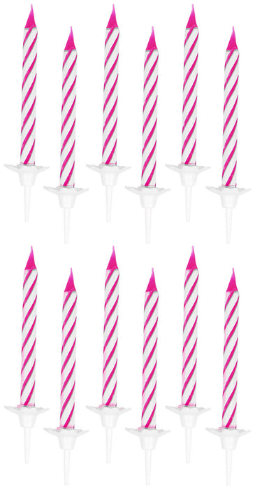 Kuchenkerzen Spiralkerzen - Pink 24 Stück