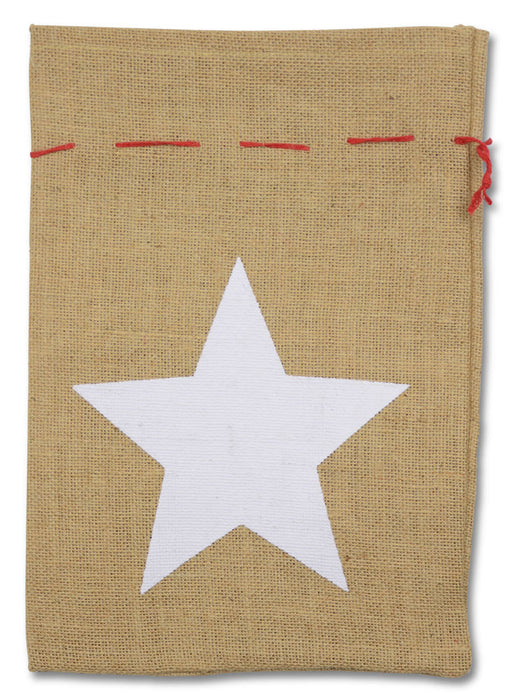 Riffelmacher Nikolaus Jutesack 25 x 35 cm "Stern" 19160 | Natur Weiß