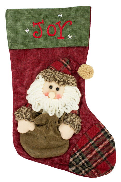XL Nikolaus Stiefel Weihnachtsstrumpf zum Befüllen 45 cm - 3D Weihnachtsmann Joy