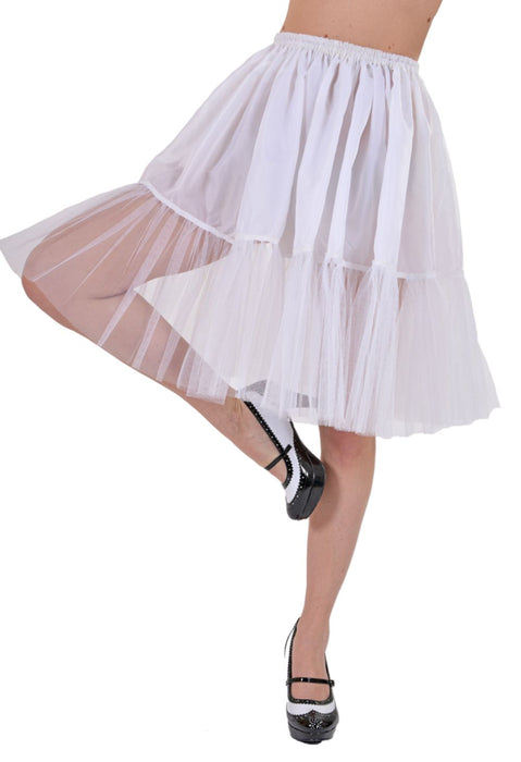 Petticoat Damen Tüllrock - Länge 60 cm | Weiß