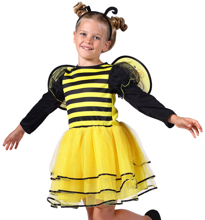 Bienen Kostüm "Bee" für Mädchen | Kinderkostüm Kleid Haarreif Flügel