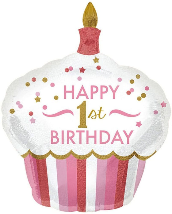 SuperShape Folienballon "1st Birthday Girl" | 73x91cm