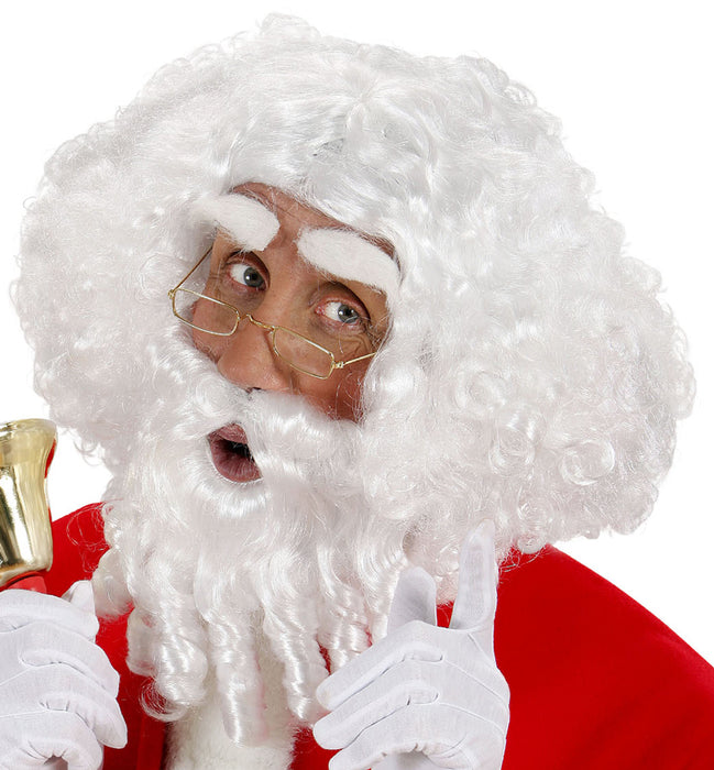 Weihnachtsmann Nikolaus Perücke und Bart | Weiß