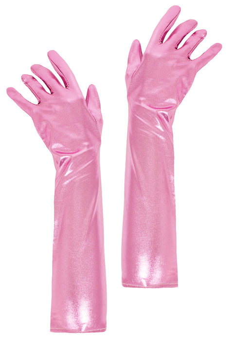 Glitzernde Handschuhe Shine 40 cm - Rosa