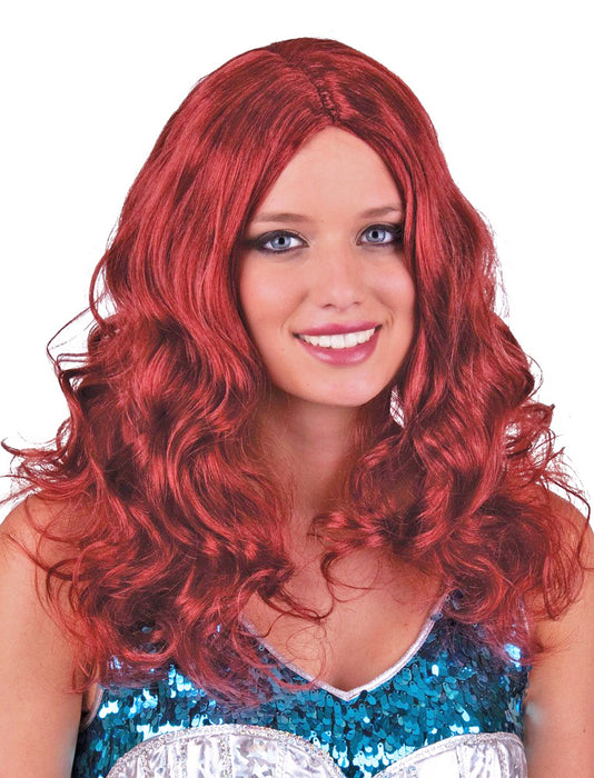 Langhaar Locken Perücke "Eireen" - Rot | Kostüm Steampunk Meerjungfrau
