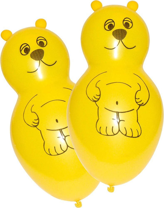 "Teddy Bären" Latex Figurenballons 66 cm - 4 Stück Gelb