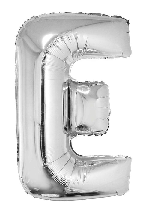 XXL Buchstaben Folienballon 100 cm - Silber Buchstabe E