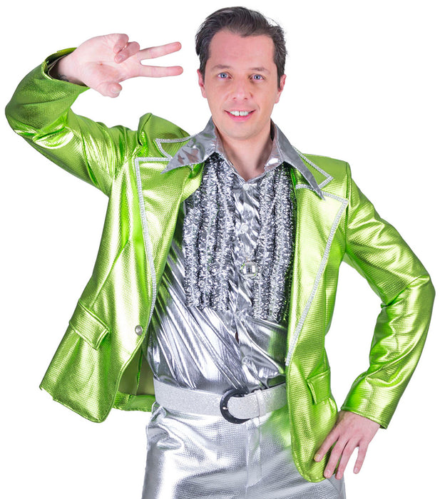 Disco Fever Metallic Kostüm Jacke für Herren - Neongrün