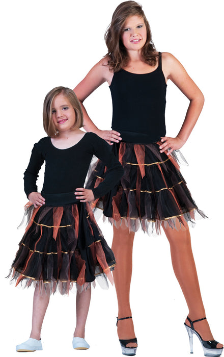 Fantasie Kostüm Petticoat Tüllrock für Mädchen - Schwarz Braun