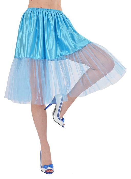 Petticoat Tüll Rock für Damen - Länge 60 cm | Zubehör 50er Jahre Party Kostüm