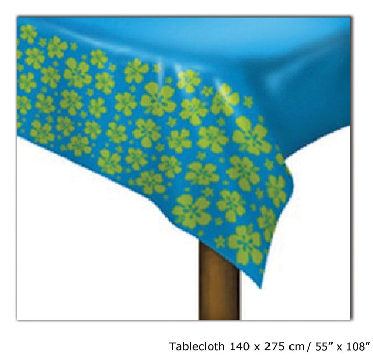 Aloha Hawaii Party Artikel zur Dekoration - Tischdecke blau 270x135cm