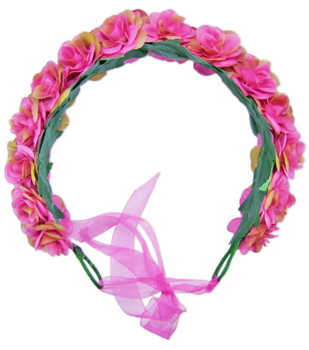Blumenkranz zum binden mit Rosen - Pink