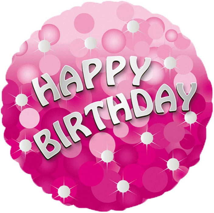 ABC18 Folienballon "Happy Birthday" Pink Sparkle | Ø 43 cm