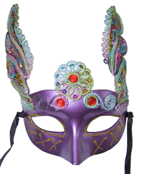 Augenmaske Florenz mit bunten Pailletten Lila