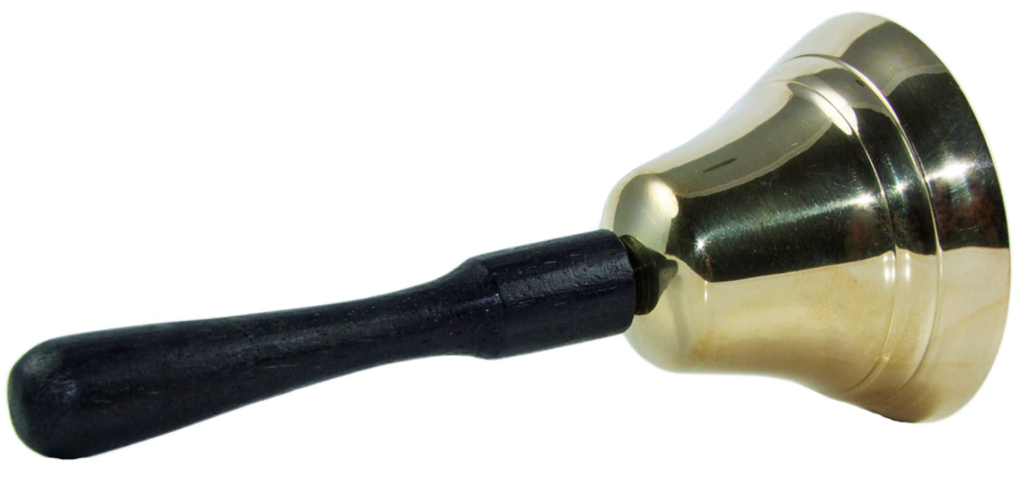 Weihnachtsmann Christkind Glocke aus Metall 13360 | Schwarz Gold - 11 cm
