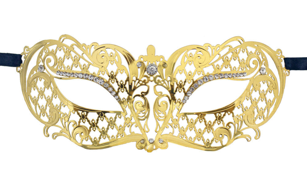 Schmetterling Augenmaske Melissa - Gold mit Strasselementen