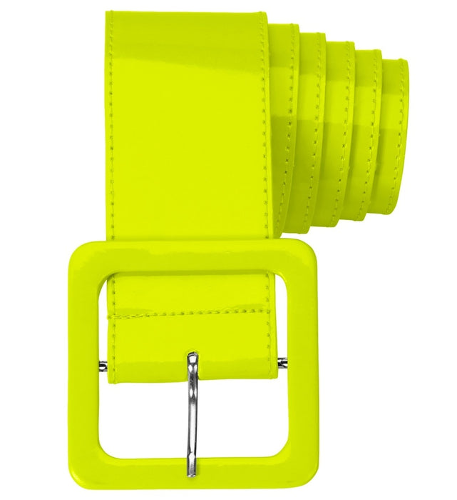 Neon Lack Gürtel für Damen 124,0 x 5,5 cm - Gelb