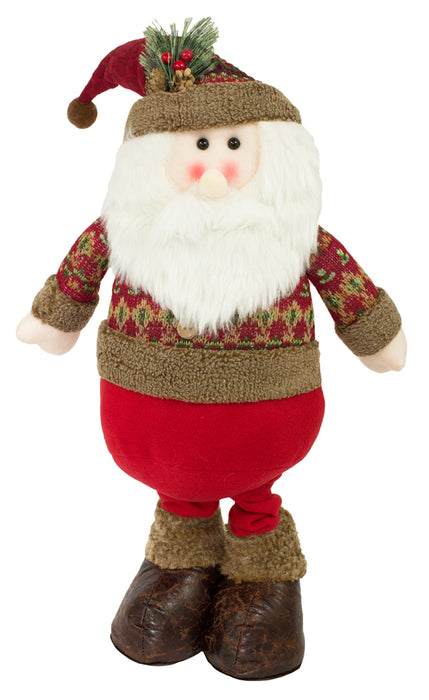 Weihnachtsmann Dekofigur für Advent und Weihnachten - Stehfigur mit ausziehbaren Beinen - 80 x 34 cm