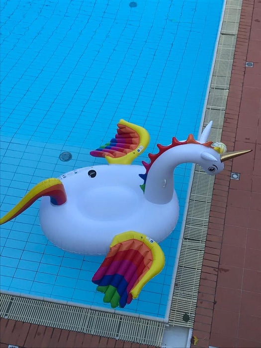 XXL Schwimmtier Regenbogen Einhorn  250 x 200 x 120 cm