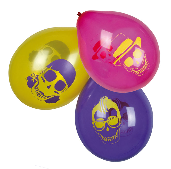 Day of the Dead Halloween Luftballons Skull Party 6 Stück