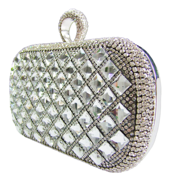 Elegante Handtasche "Mosaik" | Clutch Silber