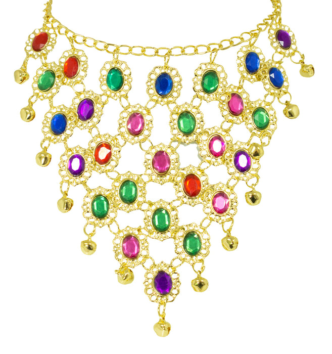 Goldene Strass Halskette "Orient" | Mehrfarbig