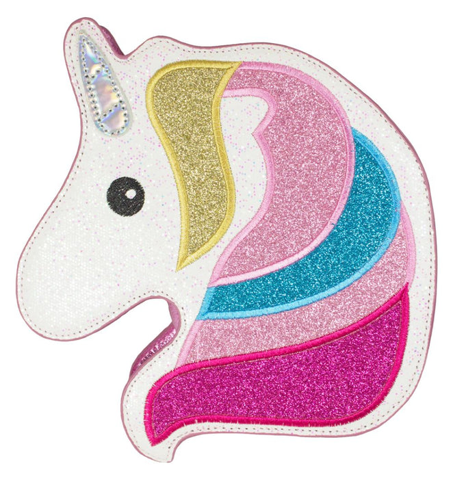 Hochwertige Glitzer Handtasche - Einhorn 24cm