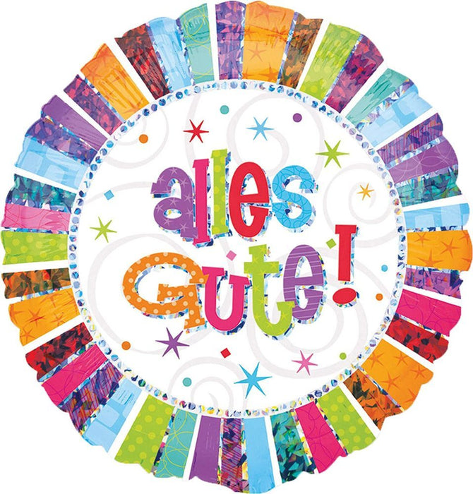 ABC18 Folienballon "alles Gute" Radiant Birthday | Ø 43 cm