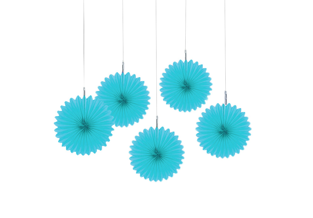 Dekofächer 5er Set Papier | Azurblau