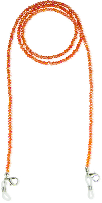 Brillenkette Maskenkette mit Glaskristallperlen - Orange