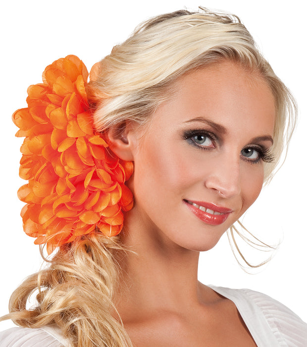 Blumen Haarspange Große Dahlie - Orange