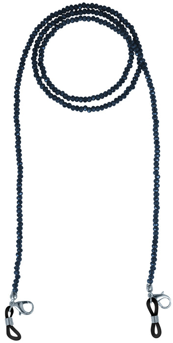 Brillenkette Maskenkette mit Glaskristallperlen - Dunkelblau