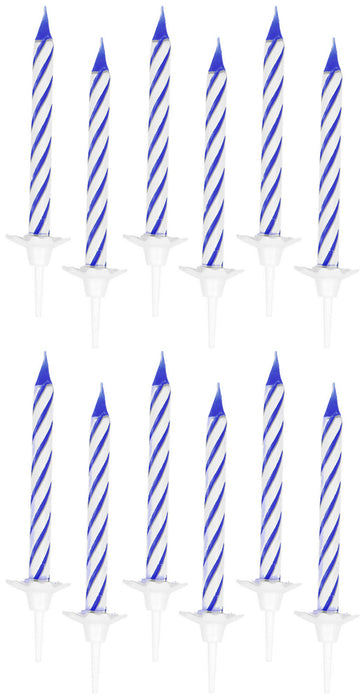 Kuchenkerzen Spiralkerzen - Blau 24 Stück