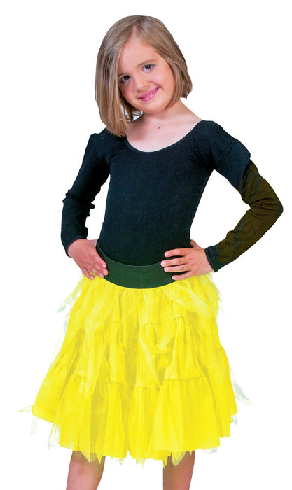 Fantasie Kostüm Petticoat Tüllrock für Mädchen - Neon Gelb