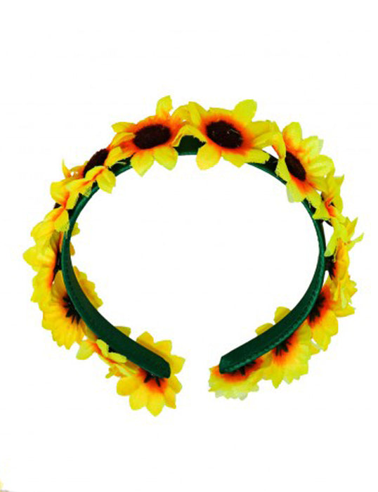 Sonnenblumen Haarreif zum Kostüm | Party Zubehör Gärtner Hippie Fasching