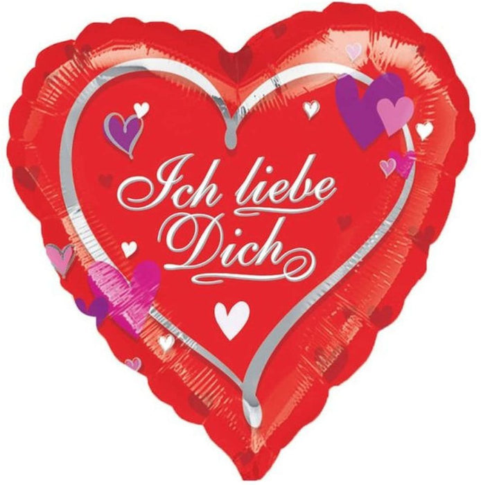 ABC18 Folienballon "Ich liebe dich" Herz Folienballon | Ø 43 cm