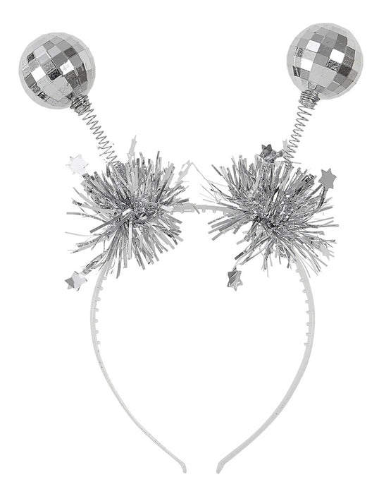 Haarreif mit Discokugeln | Silber Glitzer